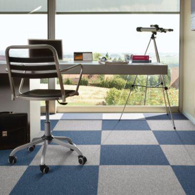 Dalle moquette bouclée - Bleu - Paquet de 5 m²