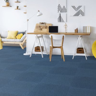 Dalle moquette bouclée - Bleu - Paquet de 5 m²