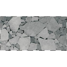 Dalle pierre mosaïque Snap & Go 30x60 cm (lot de 2) - Gris clair