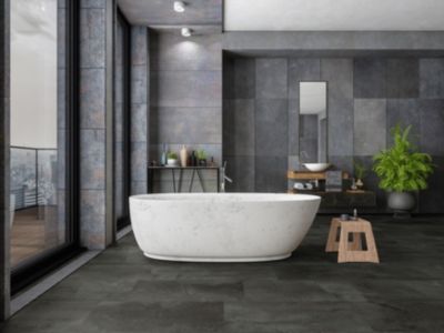 Dalle PVC à clipser Senso Clic 3 pierre noire 38,9 x 72,9 cm Gerflor
