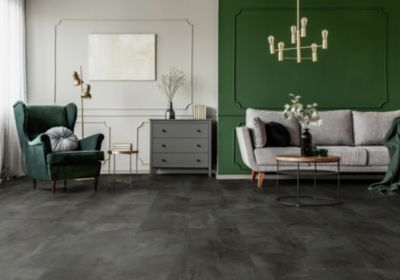Dalle PVC à clipser Senso Clic 3 pierre noire 38,9 x 72,9 cm Gerflor