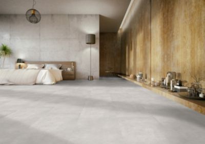 Dalle PVC à clipser Senso Premium acoutisque béton gris 39,9 x 73 cm