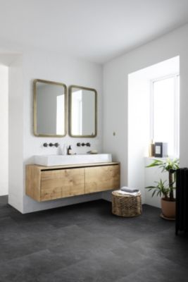 Dalle PVC à clipser Senso Premium Rigide acoutisque marbre gris foncé 39,9 x 73 cm, Gerflor