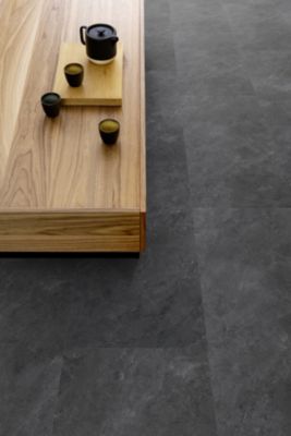 Dalle PVC à clipser Senso Premium Rigide acoutisque marbre gris foncé 39,9 x 73 cm, Gerflor