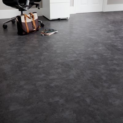 Dalle PVC adhésive PopRock Béton anthracite 30 x 60 cm GoodHome (vendue au carton)