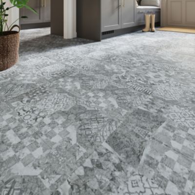 Dalle PVC adhésive Ragga décor carreaux de ciment 30,5 x 30,5 cm GoodHome