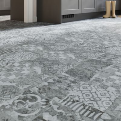 Dalle PVC adhésive Ragga décor carreaux de ciment 30,5 x 30,5 cm GoodHome