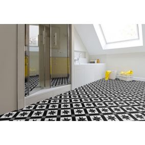Dalle PVC adhésive Senso Premium Cordoba NB L.61 x l.61 cm (vendu au carton)