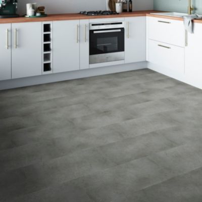 Dalle PVC clipsable Baila béton gris L. 61 x l. 30.5 cm GoodHome