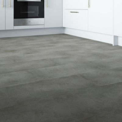 Dalle PVC clipsable Baila béton gris L. 61 x l. 30.5 cm GoodHome