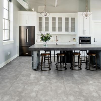 Dalle PVC clipsable Capella effet béton gris L.61 x l. 30.5cm GoodHome