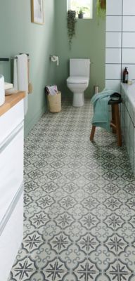 Dalle PVC clipsable Jazy Carreaux de ciment flower 30 x 60 cm GoodHome