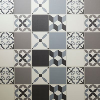 Dalle PVC clipsable Jazy Carreaux de ciment gris 30 x 60 cm GoodHome (vendue au carton)