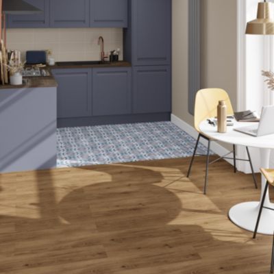 Dalle PVC clipsable Mambo 63x32 cm décor carreaux ciment multico GoodHome (vendue au carton)