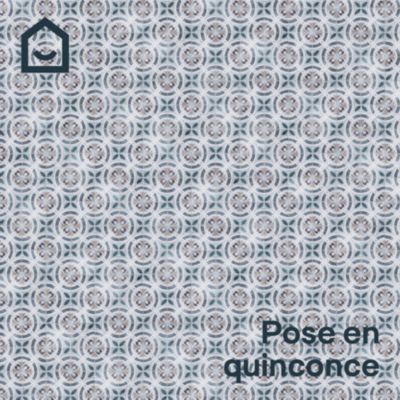 Dalle PVC clipsable Mambo 63x32 cm décor carreaux ciment multico GoodHome (vendue au carton)
