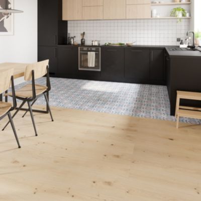 Dalle PVC clipsable Mambo 63x32 cm décor carreaux ciment multico GoodHome (vendue au carton)