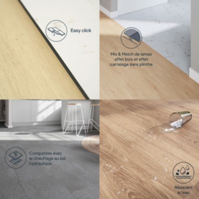 Dalle PVC clipsable Mambo 63x32 cm décor carreaux ciment multico GoodHome (vendue au carton)