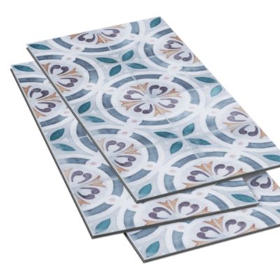 Dalle PVC clipsable Mambo 63x32 cm décor carreaux ciment multico GoodHome (vendue au carton)