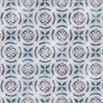 Dalle PVC clipsable Mambo 63x32 cm décor carreaux ciment multico GoodHome (vendue au carton)