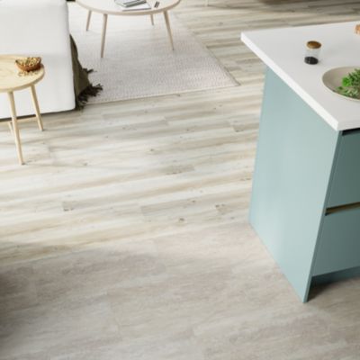 Dalle PVC clipsable Mambo 63x32 cm décor pierre travertin GoodHome (vendue au carton)