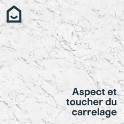 Dalle PVC clipsable Mambo 82x42 cm marbre blanc GoodHome (vendue au carton)