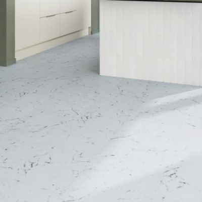 Dalle PVC clipsable Mambo 82x42 cm marbre blanc GoodHome (vendue au carton)