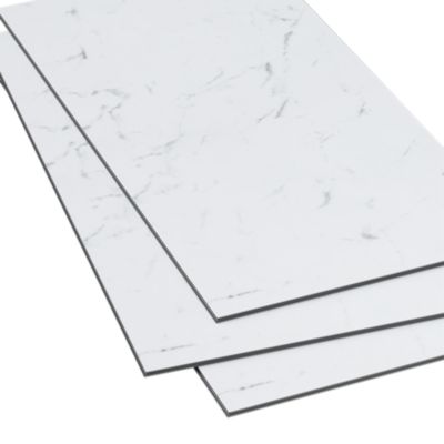 Dalle PVC clipsable Mambo 82x42 cm marbre blanc GoodHome (vendue au carton)