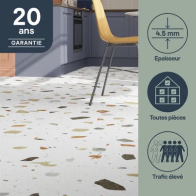 Dalle PVC clipsable Mambo 82x42 cm terrazzo GoodHome (vendue au carton)