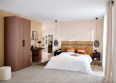 Dalle PVC clipsable pour sol intérieur l.32 x L.63 cm effet pierre travertin GoodHome Mambo (vendue au carton)