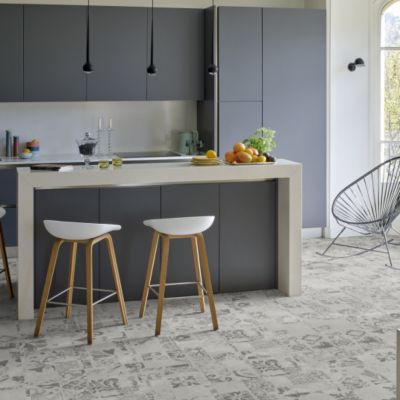 Dalle PVC clipsable rigide Ultime Plus - Carreaux de ciment gris - Finition extra mate - Paquet de 2,253 m²