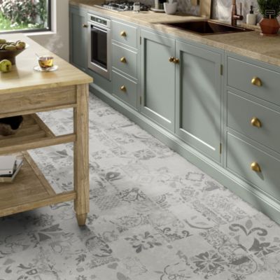 Dalle PVC clipsable rigide Ultime Plus - Carreaux de ciment gris - Finition extra mate - Paquet de 2,253 m²