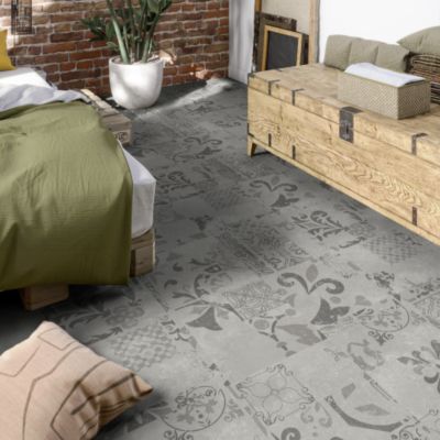 Dalle PVC clipsable rigide Ultime Plus - Carreaux de ciment gris - Finition extra mate - Paquet de 2,253 m²