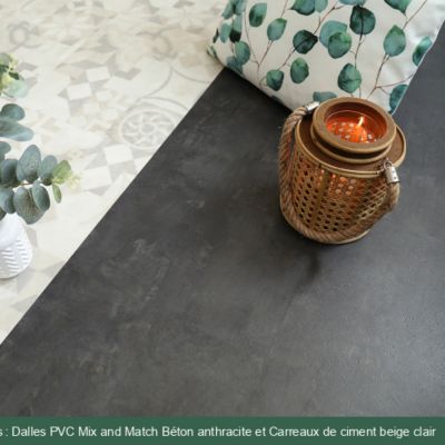 Dalle sol PVC Clipsable Mix and Match - Click 5G - Béton anthracite - Paquet de 1,49 m²