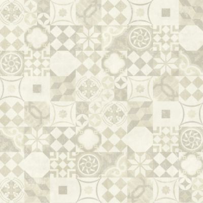 Dalle sol PVC Clipsable Mix and Match - Click 5G - Carreaux de ciment beige clair - Paquet de 1,49 m²