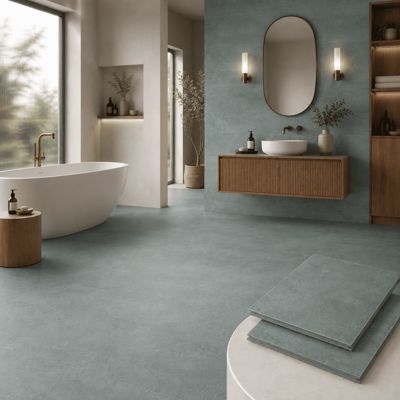 Dalle SPC sols et murs en paquet de 10 dalles de 305X610X4MM (1,86 m²) Béton ciré