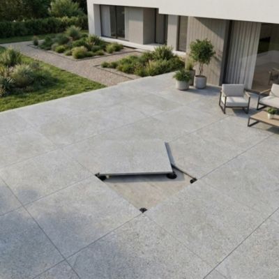 DALLE SUR PLOTS BLOIS BEIGE 90x90x2 cm rectifié antidérapante