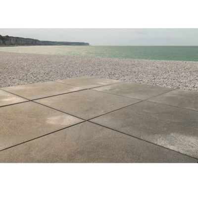 Dalle terrasse béton composite recyclé 50x50x3 cm - 7 kg : facile à poser - Sable
