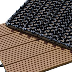 Dalle Terrasse Bois Composite clipsable - Brun Exotique - Lot de 6 dalles 30x60cm soit 1,08m²)
