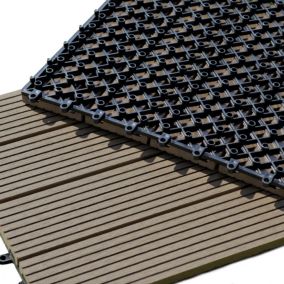 Dalle Terrasse Bois Composite clipsable - Chocolat - Lot de 6 dalles 30x60cm soit 1,08m²)