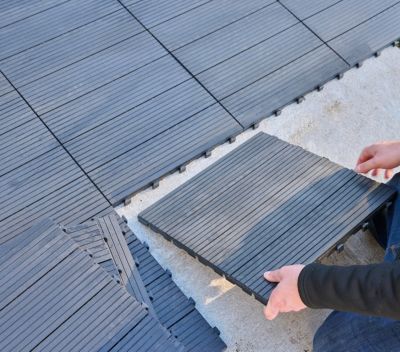 Dalle terrasse Horten Klikstrom L.45 x l.45 x ep.2,5cm gris anthracite