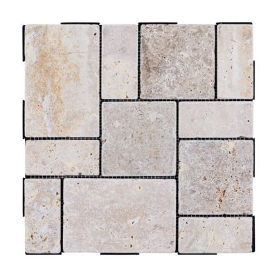 Dalles clipsables rectangulaires travertin 30 x 30 cm Produx 4 pièces