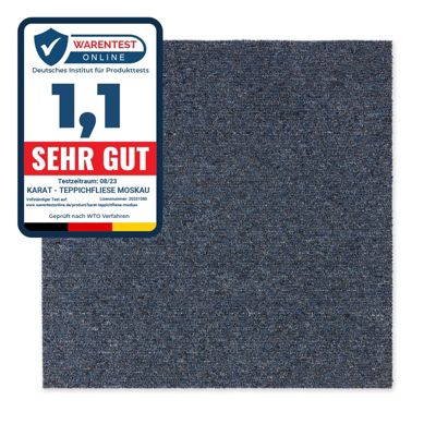 Dalles de moquette autoportantes Moscou, Bleu 50 x 50 cm