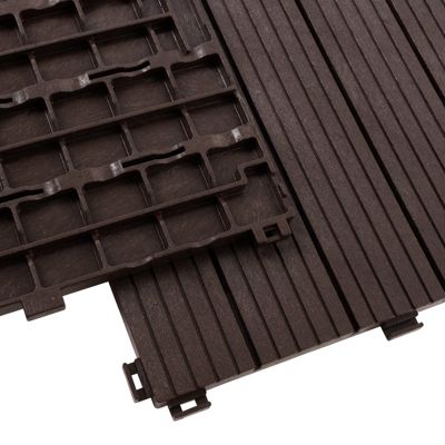 Dalles de Terrasse Lot de 11 pièces, Claire, Marron 30 x 30 cm - 1 m²