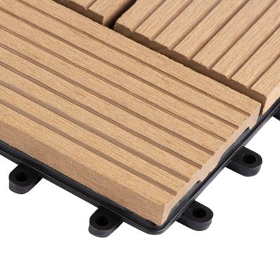 Dalles de Terrasse Lot de 11 pièces, Classic Teck 30 x 30 cm - 1 m²