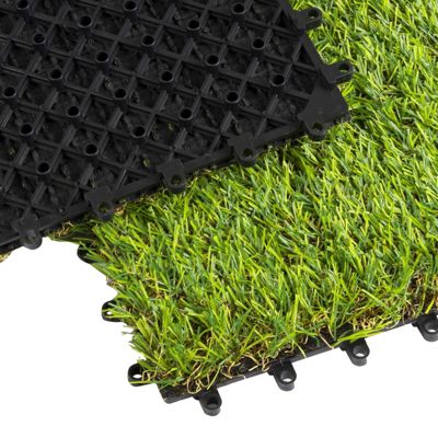 Dalles de Terrasse Lot de 11 pièces, gazon synthétique, 30 x 30 cm - 1 m²