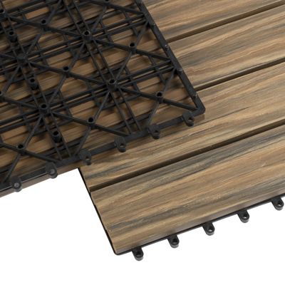 Dalles de Terrasse Lot de 11 pièces, Mix Teck 30 x 30 cm - 1 m² - Floordirekt