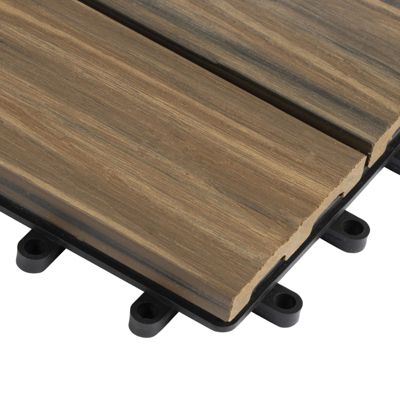 Dalles de Terrasse Lot de 11 pièces, Mix Teck 30 x 30 cm - 1 m² - Floordirekt
