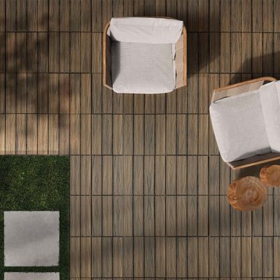 Dalles de Terrasse Lot de 11 pièces, Mix Teck 30 x 30 cm - 1 m² - Floordirekt