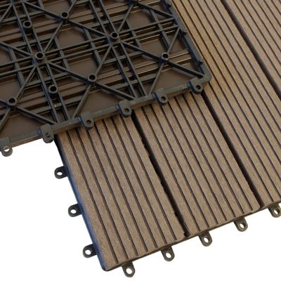 Dalles de Terrasse Lot de 11 pièces, Royal Marron foncé  30 x 30 cm - 1 m²
