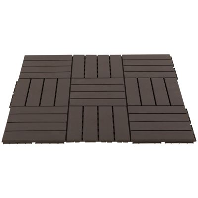 Dalles terrasse - lot de  9 - emboîtables, installation très simple - petits carreaux composite plastique imitation bois chocolat